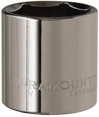 Paramount - 3/8" Drive, Standard Hand Socket - 6 Points, 1-3/16" OAL, Steel, Chrome Finish - Americas Industrial Supply