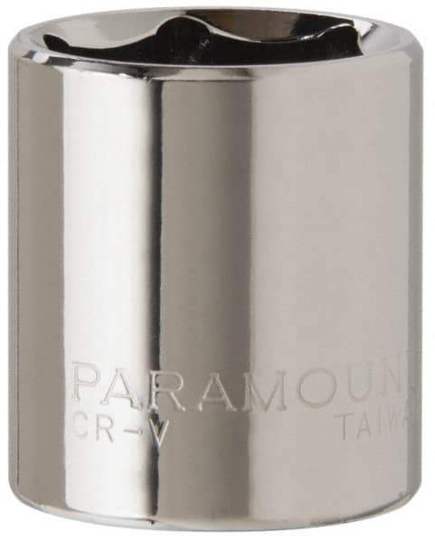 Paramount - 3/8" Drive, Standard Hand Socket - 6 Points, 1-3/16" OAL, Steel, Chrome Finish - Americas Industrial Supply