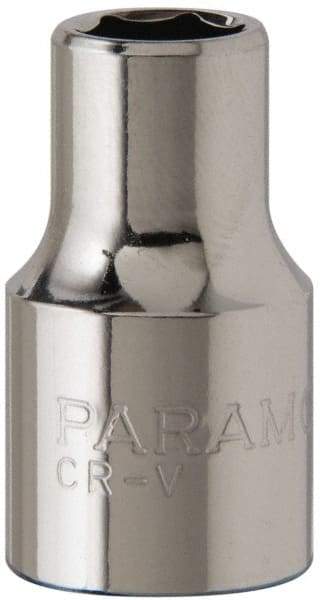 Paramount - 3/8" Drive, Standard Hand Socket - 6 Points, 1-3/16" OAL, Steel, Chrome Finish - Americas Industrial Supply