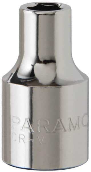 Paramount - 3/8" Drive, Standard Hand Socket - 6 Points, 1-15/16" OAL, Steel, Chrome Finish - Americas Industrial Supply