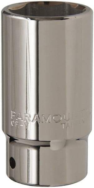 Paramount - 1-3/8", 3/4" Drive, Deep Hand Socket - 6 Points, 3-1/2" OAL, Steel, Chrome Finish - Americas Industrial Supply