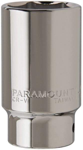 Paramount - 1-1/2", 3/4" Drive, Deep Hand Socket - 6 Points, 3-1/2" OAL, Steel, Chrome Finish - Americas Industrial Supply