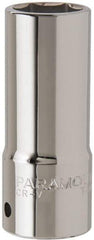 Paramount - 15/16", 3/4" Drive, Deep Hand Socket - 6 Points, 3-1/2" OAL, Steel, Chrome Finish - Americas Industrial Supply