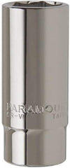 Paramount - 1-1/16", 3/4" Drive, Deep Hand Socket - 6 Points, 3-1/2" OAL, Steel, Chrome Finish - Americas Industrial Supply