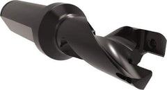 Allied Machine and Engineering - Series 16, 16 to 17mm Diam, 3/4" Diam Straight Shank with Flange, Helical Flute Spade Drill - 13/16" Max Depth, 2" Body Length, 4-1/32" OAL, Short Length, Through Coolant - Americas Industrial Supply