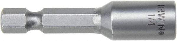 Irwin - 1/4" Magnetic Nutsetter - 1/4" Hex Drive, 4" OAL - Americas Industrial Supply