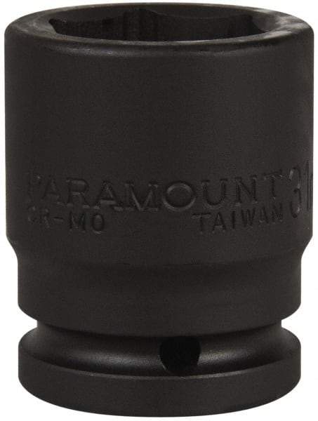 Paramount - 3/4" Drive 31mm Standard Impact Socket - 6 Points, 2-1/4" OAL - Americas Industrial Supply