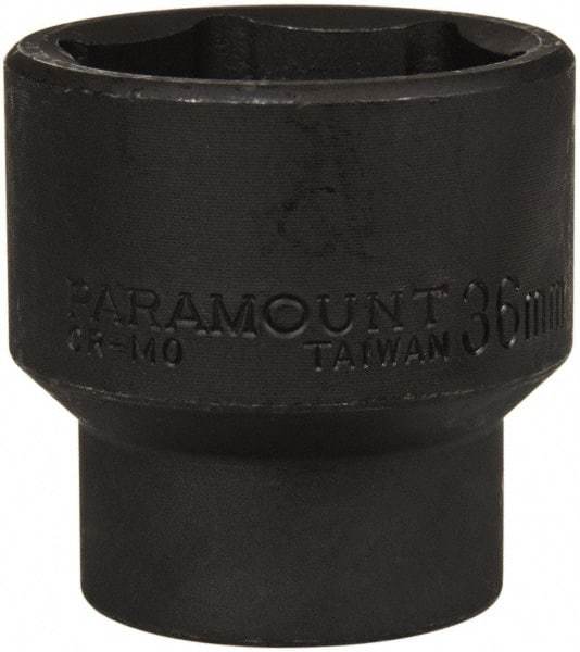 Paramount - 1/2" Drive 36mm Standard Impact Socket - 6 Points, 2" OAL - Americas Industrial Supply