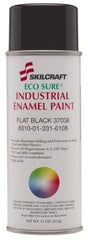 Ability One - Black, Gloss, Enamel Spray Paint - 8 to 10 Sq Ft per Can, 11 oz Container - Americas Industrial Supply