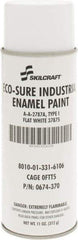 Ability One - White, Flat, Enamel Spray Paint - 8 to 10 Sq Ft per Can, 11 oz Container - Americas Industrial Supply