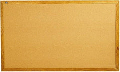 Quartet - 60" Wide x 36" High Open Cork Bulletin Board - Natural Cork over Fiberboard, Oak Frame - Americas Industrial Supply