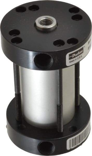 Parker - 1" Stroke x 1-1/8" Bore Double Acting Air Cylinder - 1/8 Port, 5/16-24 Rod Thread, -10 to 200°F - Americas Industrial Supply