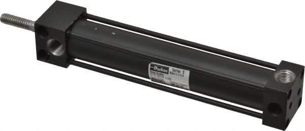 Parker - 4" Stroke x 3/4" Bore Double Acting Air Cylinder - 1/8 Port, 1/4-20 Rod Thread, 200 Max psi, -10 to 165°F - Americas Industrial Supply