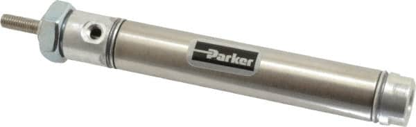 Parker - 2" Stroke x 9/16" Bore Double Acting Air Cylinder - 10-32 Port, 10-32 Rod Thread, 250 Max psi, 14 to 140°F - Americas Industrial Supply