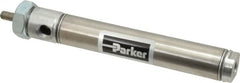 Parker - 3" Stroke x 3/4" Bore Double Acting Air Cylinder - 1/8 Port, 1/4-28 Rod Thread, 250 Max psi, 14 to 140°F - Americas Industrial Supply