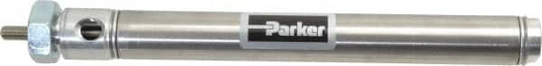 Parker - 5" Stroke x 3/4" Bore Double Acting Air Cylinder - 1/8 Port, 1/4-28 Rod Thread, 250 Max psi, 14 to 140°F - Americas Industrial Supply