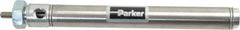 Parker - 5" Stroke x 3/4" Bore Double Acting Air Cylinder - 1/8 Port, 1/4-28 Rod Thread, 250 Max psi, 14 to 140°F - Americas Industrial Supply