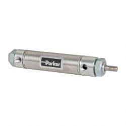 Parker - 2" Stroke x 1-1/16" Bore Double Acting Air Cylinder - 1/8 Port, 5/16-24 Rod Thread, 250 Max psi, 14 to 140°F - Americas Industrial Supply