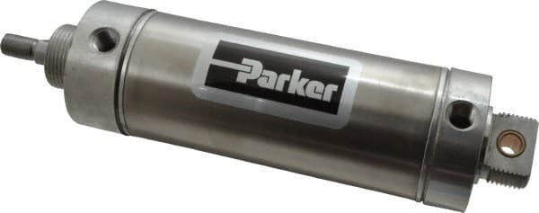 Parker - 4" Stroke x 2-1/2" Bore Double Acting Air Cylinder - 1/4 Port, 1/2-20 Rod Thread, 250 Max psi, 14 to 140°F - Americas Industrial Supply