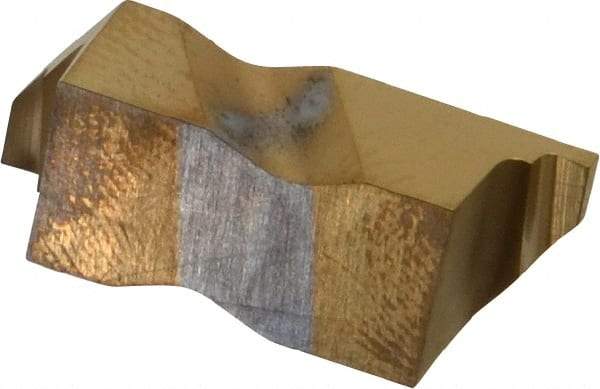 Tool-Flo - 3031FLG Grade GP50, 0.79mm Cutting Width Carbide Grooving Insert - 1.27mm Max Depth of Cut, Right Hand, 0.002 to 0.005" Corner Radius, TiN Finish - Americas Industrial Supply