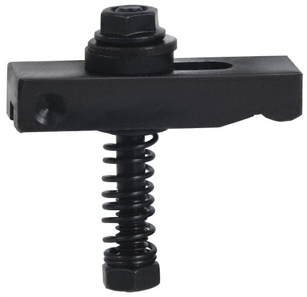 Value Collection - 3/8-16 Tap Size, Steel Strap Clamp Assembly - Single End Clamp, Radius Strap Nose, 5/8" Strap Thickness, 1" Travel, 4" Strap Len, 1-1/4" Strap Width - Americas Industrial Supply