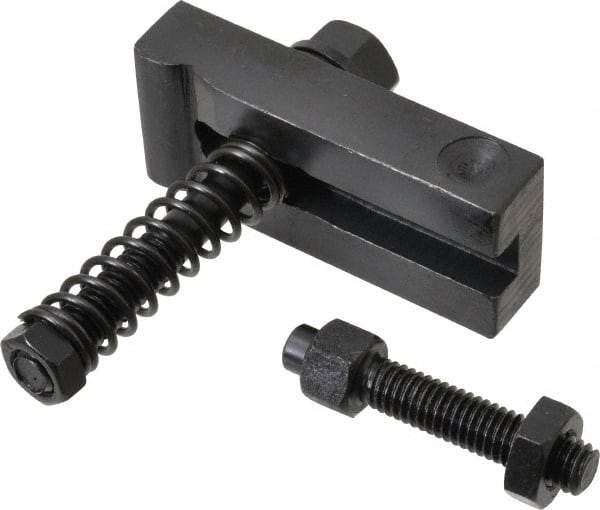 Value Collection - 3/8-16 Tap Size, Steel Strap Clamp Assembly - Single End Clamp, Radius Strap Nose, 5/8" Strap Thickness, 3/4" Travel, 3" Strap Len, 1-1/4" Strap Width - Americas Industrial Supply