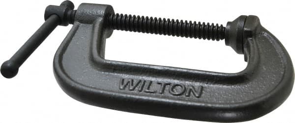 Wilton - Light-Duty 3" Max Opening, 1-7/8" Throat Depth, Ductile Iron Standard C-Clamp - 1,800 Lb Capacity, 0" Min Opening, Standard Throat Depth - Americas Industrial Supply