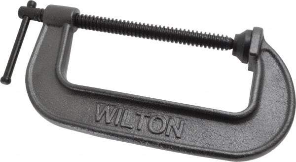 Wilton - Light-Duty 6" Max Opening, 2-3/4" Throat Depth, Ductile Iron Standard C-Clamp - 2,450 Lb Capacity, 0" Min Opening, Standard Throat Depth - Americas Industrial Supply