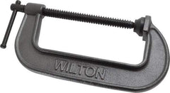 Wilton - Light-Duty 6" Max Opening, 2-3/4" Throat Depth, Ductile Iron Standard C-Clamp - 2,450 Lb Capacity, 0" Min Opening, Standard Throat Depth - Americas Industrial Supply