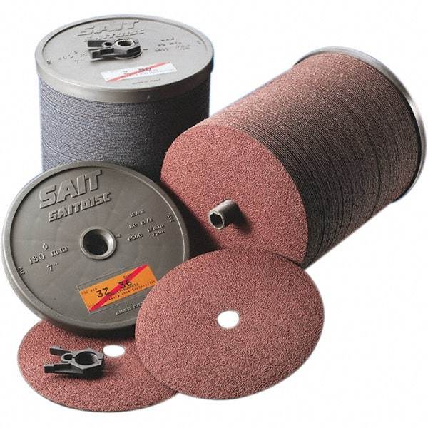 Sait - 4-1/2" Diam 7/8" Hole 60 Grit Fiber Disc - Medium Grade, Zirconia Alumina, Series 3Z - Americas Industrial Supply