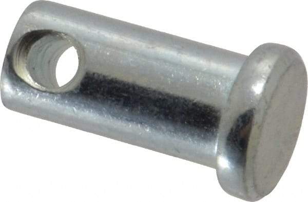 Made in USA - 3/8" Pin Diam, 3/4" OAL, Standard Clevis Pin - 5/32" Hole, 19/32" Usable Length, Zinc-Plated Steel - Americas Industrial Supply