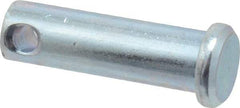 Made in USA - 3/8" Pin Diam, 1-1/4" OAL, Standard Clevis Pin - 5/32" Hole, 1-3/32" Usable Length, Zinc-Plated Steel - Americas Industrial Supply