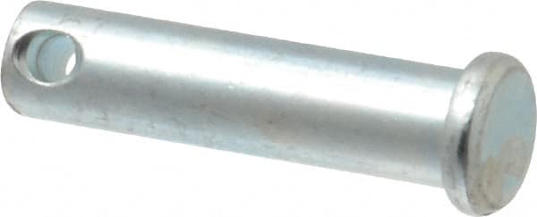 Made in USA - 3/8" Pin Diam, 1-1/2" OAL, Standard Clevis Pin - 5/32" Hole, 1-11/32" Usable Length, Zinc-Plated Steel - Americas Industrial Supply