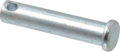 Made in USA - 3/8" Pin Diam, 1-3/4" OAL, Standard Clevis Pin - 5/32" Hole, 1-19/32" Usable Length, Zinc-Plated Steel - Americas Industrial Supply