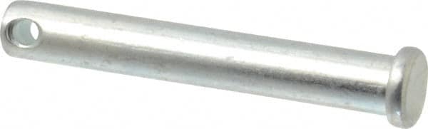 Made in USA - 3/8" Pin Diam, 2-1/2" OAL, Standard Clevis Pin - 5/32" Hole, 2-11/32" Usable Length, Zinc-Plated Steel - Americas Industrial Supply