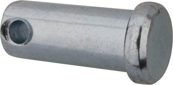 Made in USA - 7/16" Pin Diam, 1" OAL, Standard Clevis Pin - 5/32" Hole, 27/32" Usable Length, Zinc-Plated Steel - Americas Industrial Supply