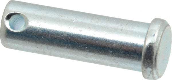 Made in USA - 1/2" Pin Diam, 1-1/2" OAL, Standard Clevis Pin - 5/32" Hole, 1-11/32" Usable Length, Zinc-Plated Steel - Americas Industrial Supply