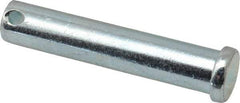 Made in USA - 1/2" Pin Diam, 2-1/2" OAL, Standard Clevis Pin - 5/32" Hole, 2-11/32" Usable Length, Zinc-Plated Steel - Americas Industrial Supply