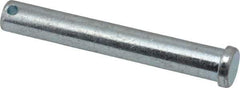 Made in USA - 1/2" Pin Diam, 3-1/2" OAL, Standard Clevis Pin - 5/32" Hole, 3-11/32" Usable Length, Zinc-Plated Steel - Americas Industrial Supply