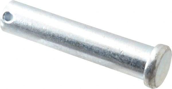 Made in USA - 5/8" Pin Diam, 3" OAL, Standard Clevis Pin - 5/32" Hole, 2-27/32" Usable Length, Zinc-Plated Steel - Americas Industrial Supply