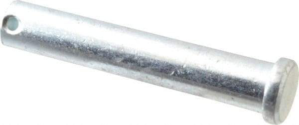 Made in USA - 5/8" Pin Diam, 3-1/2" OAL, Standard Clevis Pin - 5/32" Hole, 3-11/32" Usable Length, Zinc-Plated Steel - Americas Industrial Supply