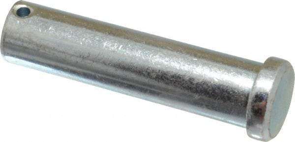 Made in USA - 3/4" Pin Diam, 3" OAL, Standard Clevis Pin - 5/32" Hole, 2-27/32" Usable Length, Zinc-Plated Steel - Americas Industrial Supply