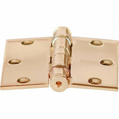 Stanley - 3-1/2" Long x 3-1/2" Wide Grade 1 Steel Full Mortise Ball Bearing Commercial Hinge - Americas Industrial Supply