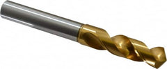 OSG - 13mm 120° Spiral Flute Vanadium High Speed Steel Screw Machine Drill Bit - TiN Finish, Right Hand Cut, 51mm Flute Length, 108mm OAL, Faceted Point, Straight Shank - Americas Industrial Supply