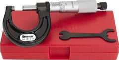 Starrett - 0 to 1" Range, 0.0001" Graduation, Mechanical Outside Micrometer - Ratchet Stop Thimble, Accurate to 0.00005" - Americas Industrial Supply