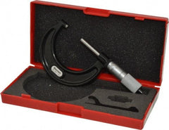 Starrett - 1 to 2" Range, 0.001" Graduation, Mechanical Outside Micrometer - Ratchet Stop Thimble, Accurate to 0.0001" - Americas Industrial Supply