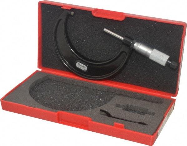 Starrett - 2 to 3" Range, 0.0001" Graduation, Mechanical Outside Micrometer - Ratchet Stop Thimble, Accurate to 0.00005" - Americas Industrial Supply