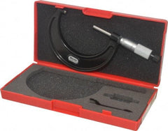 Starrett - 2 to 3" Range, 0.0001" Graduation, Mechanical Outside Micrometer - Ratchet Stop Thimble, Accurate to 0.00005" - Americas Industrial Supply