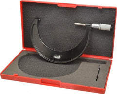 Starrett - 4 to 5" Range, 0.0001" Graduation, Mechanical Outside Micrometer - Friction Thimble, Accurate to 0.00005" - Americas Industrial Supply