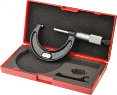 Starrett - 25 to 50mm Range, 0.01mm Graduation, Mechanical Outside Micrometer - Ratchet Stop Thimble, Accurate to 0.002mm - Americas Industrial Supply